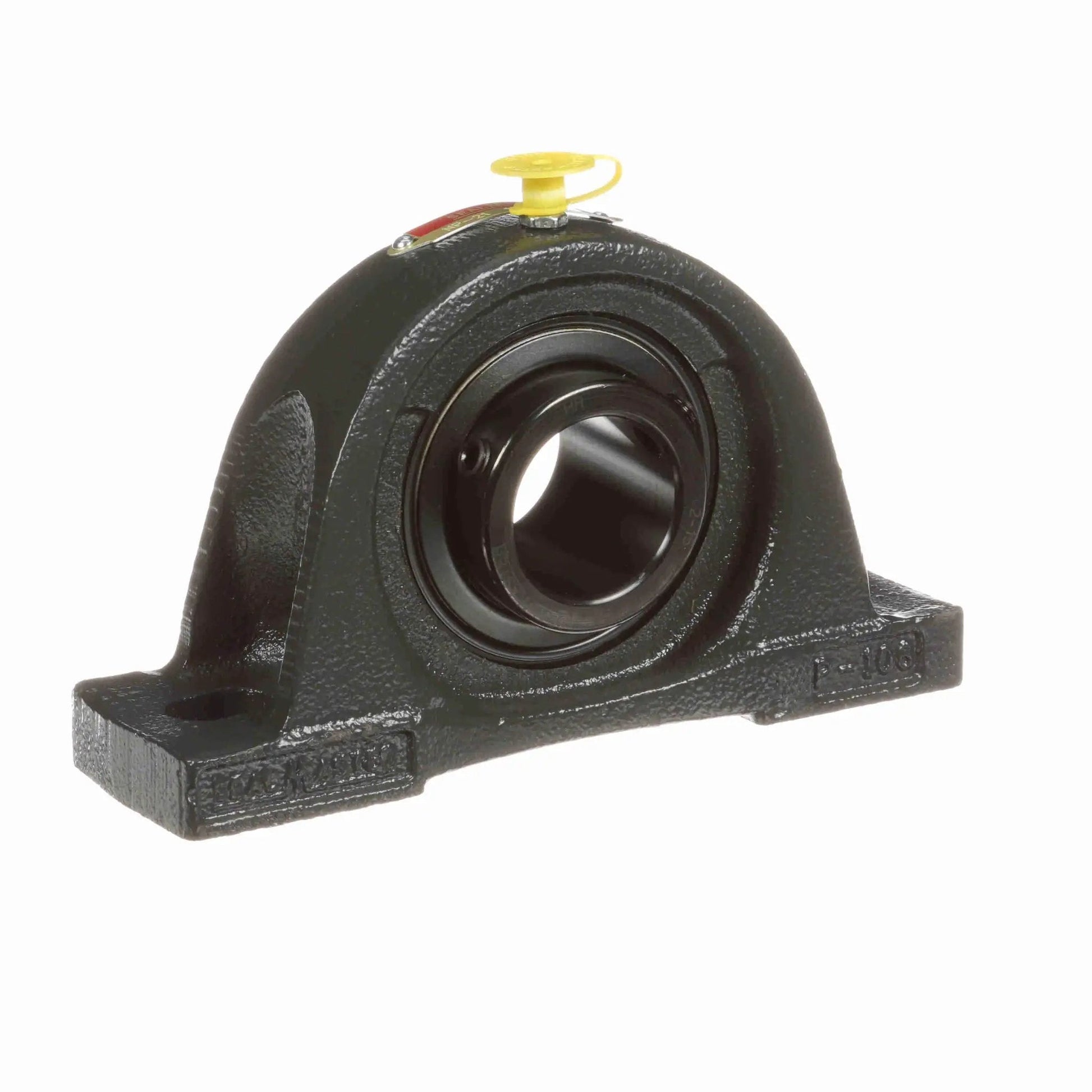 Two Bolt Mounted Pillow Block Cast Iron Ball Bearing With Setscrew Lock NP 21 Sealmaster Black Oxided Finish