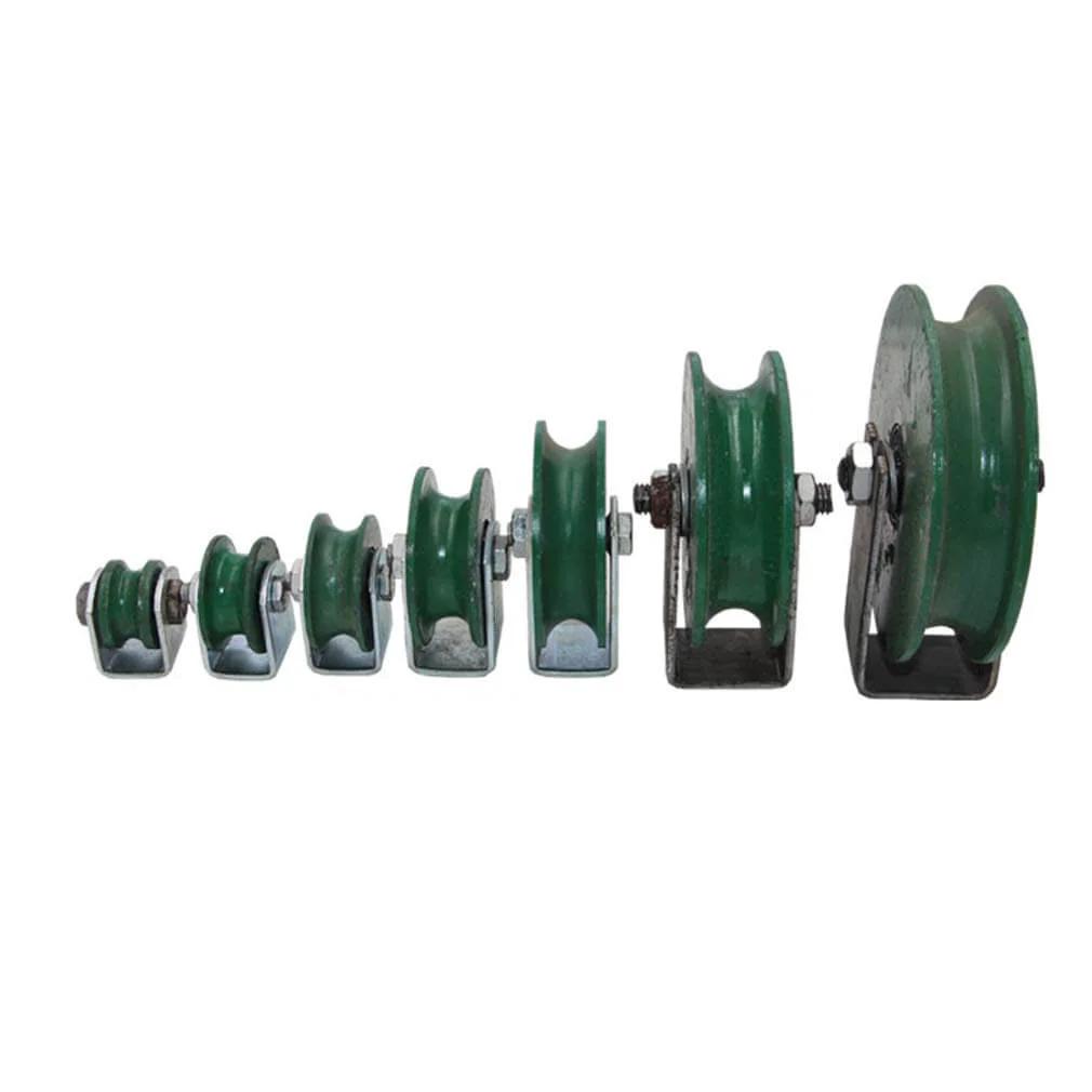 Pulley,Pulley Wheel, 2pc Cast Iron Directional Sheave,Track Wheel,Double Bearing,for Round Tube, Industrial Machines,Sliding Door,Rolling Gates