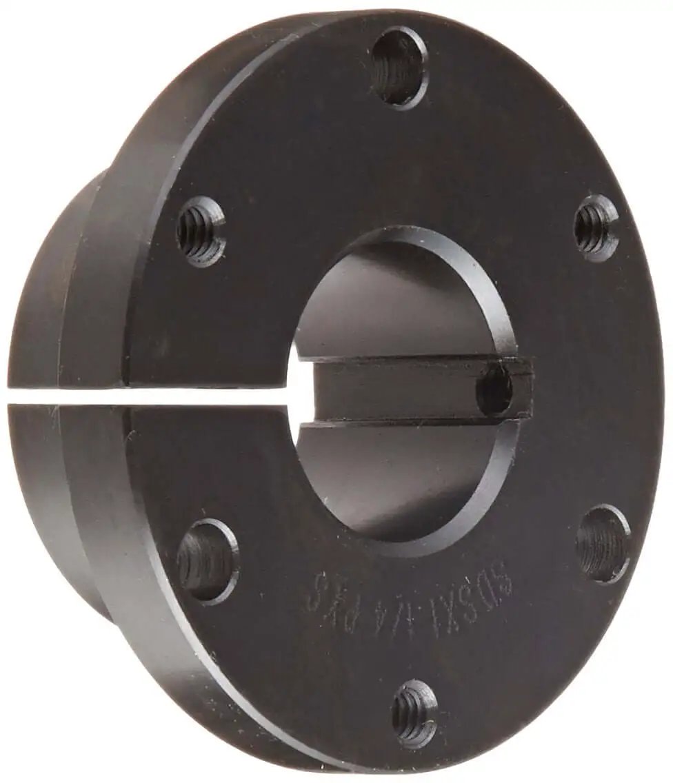 Sure-Grip Bushing SDS114 Cast Iron Quick Disconnect Bushing for Shaft Mount Pulleys Sprockets Sheaves, side view angle
