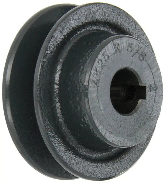 Finished Bore Cast Iron Sheave With Five Eighths Inch Bore, Two And A Half Inch Outer Diameter, One Groove Pulley For Three L Belt Drive