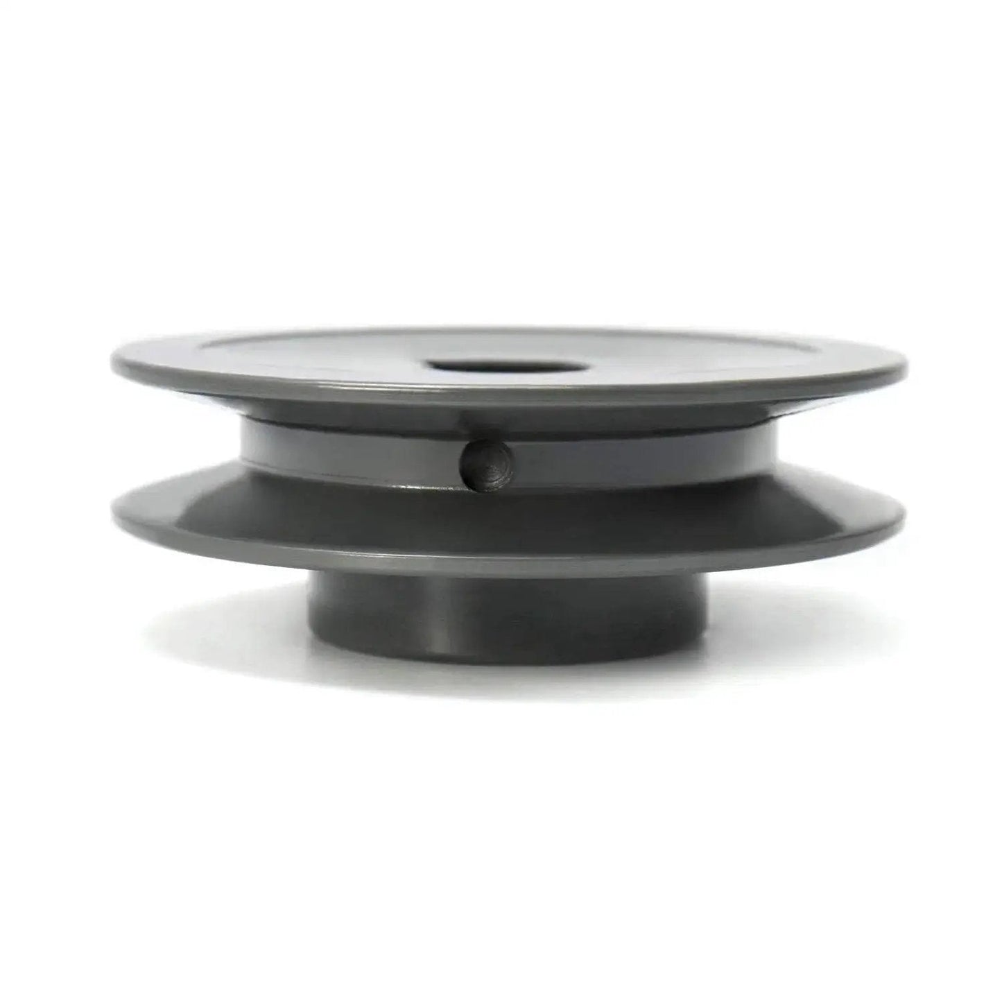 Single Groove V Belt Pulley With Three Inch Outer Diameter And Five Eighth Inch Bore, cast iron, side view for small machinery.