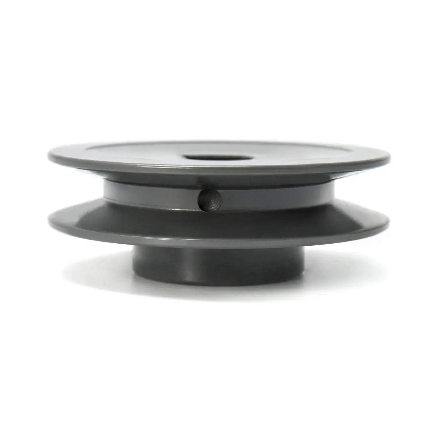 Single Groove V Belt Pulley With Three Inch Outer Diameter And Five Eighth Inch Bore, cast iron, side view for small machinery.