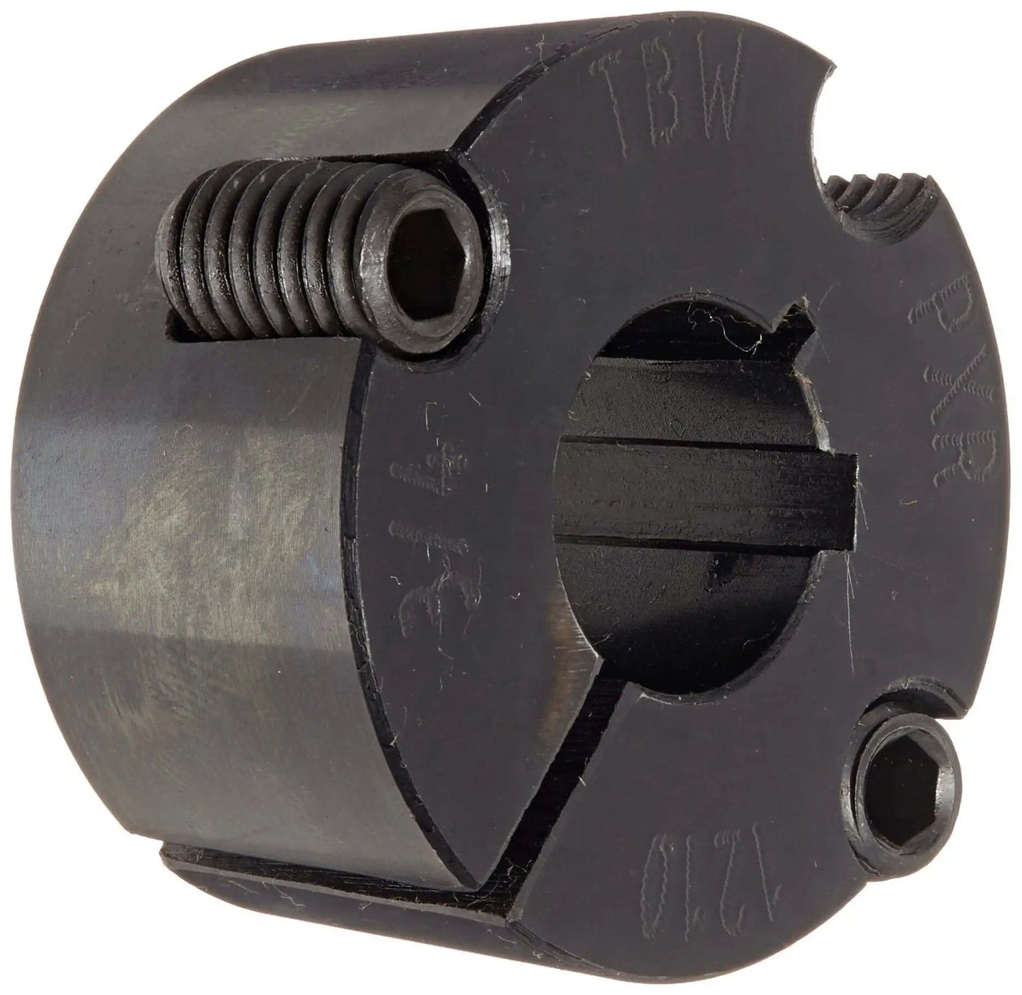 Taper Lock Bushing For Shafts And Pulleys Cast Iron 0.75 Inch Bore 1200 Inch Pounds Torque Standard Design Standard Keyway Flush Mounted