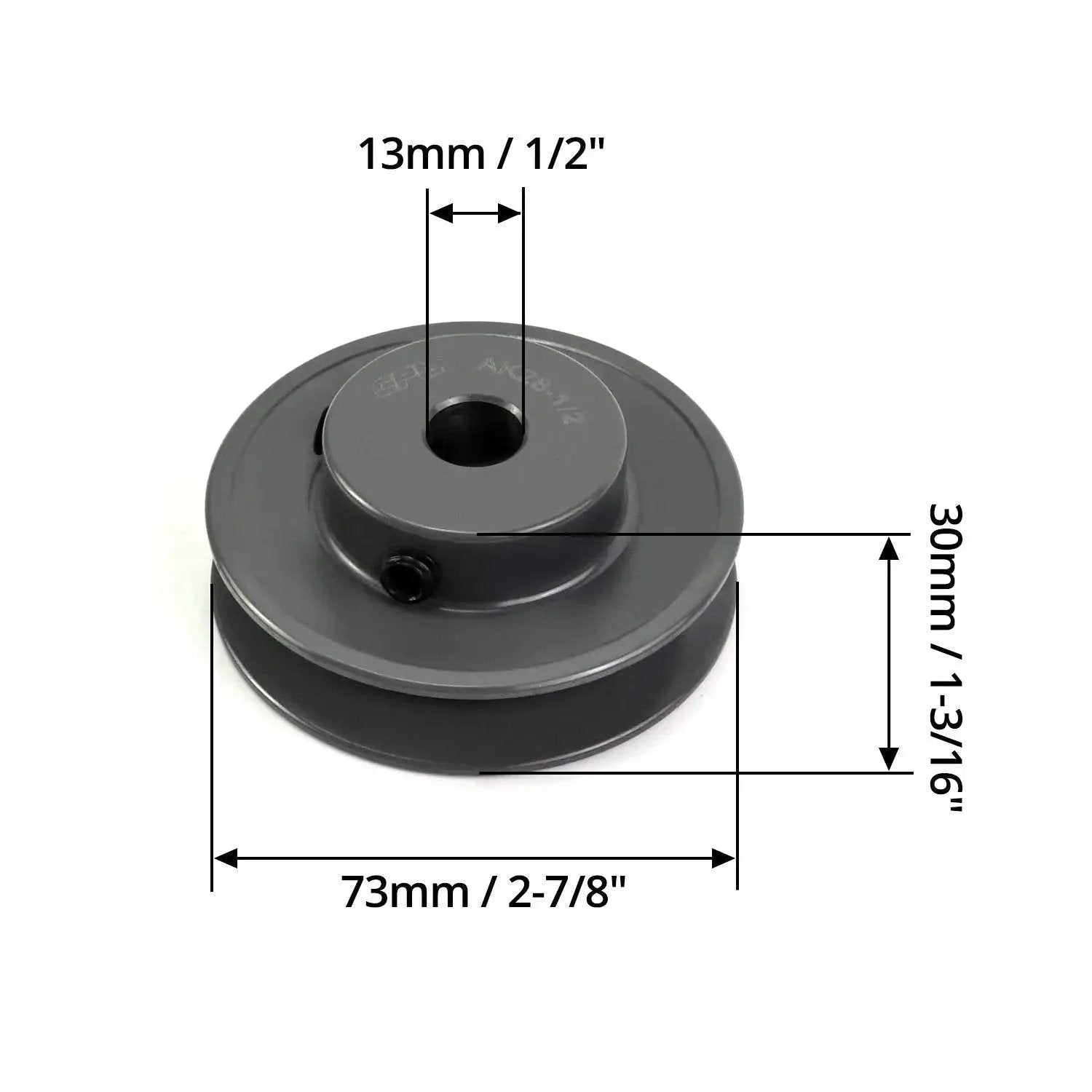 Durable Cast Iron Single Groove V Belt Pulley With 2.85 Inch Outside Diameter And Half Inch Bore For Standard V Belts 3L 4L A AX