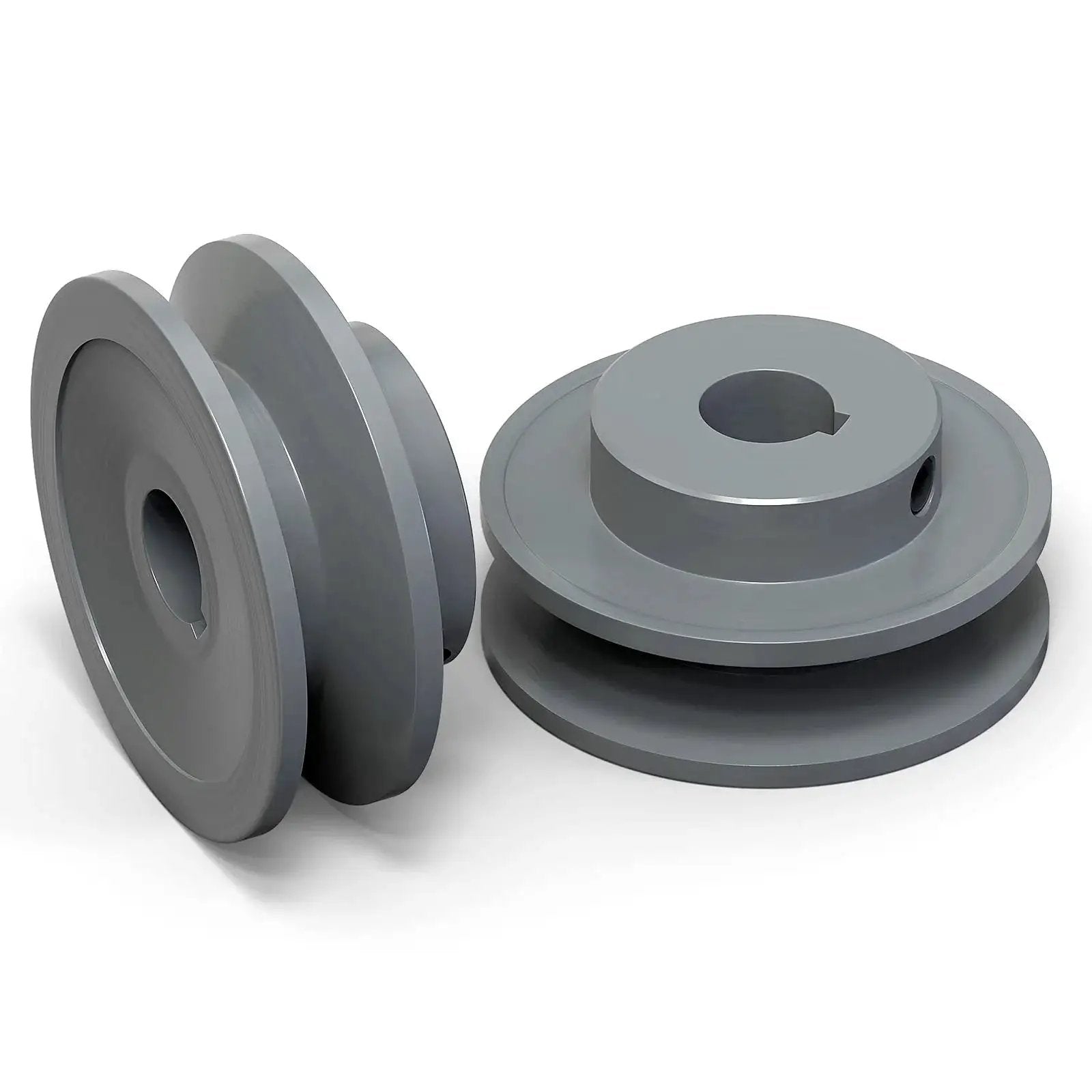 Single Groove V Belt Pulley For V-Belt Drive Systems, Two Point Five Inch Outer Diameter, Five Eighth Inch Bore, Cast Iron 1 Groove