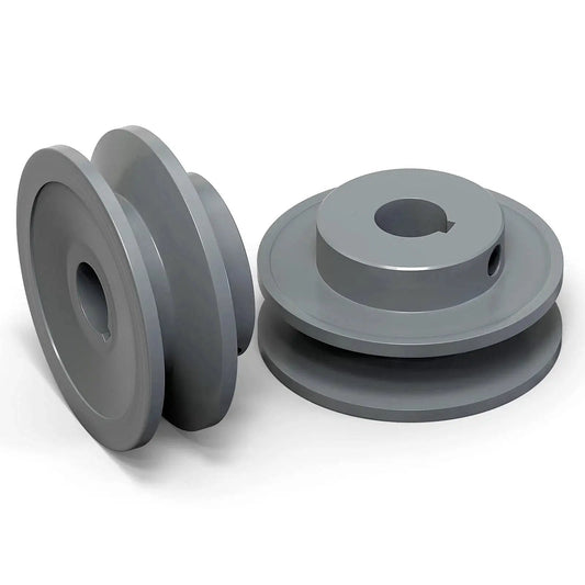 Single Groove V Belt Pulley For V-Belt Drive Systems, Two Point Five Inch Outer Diameter, Five Eighth Inch Bore, Cast Iron 1 Groove