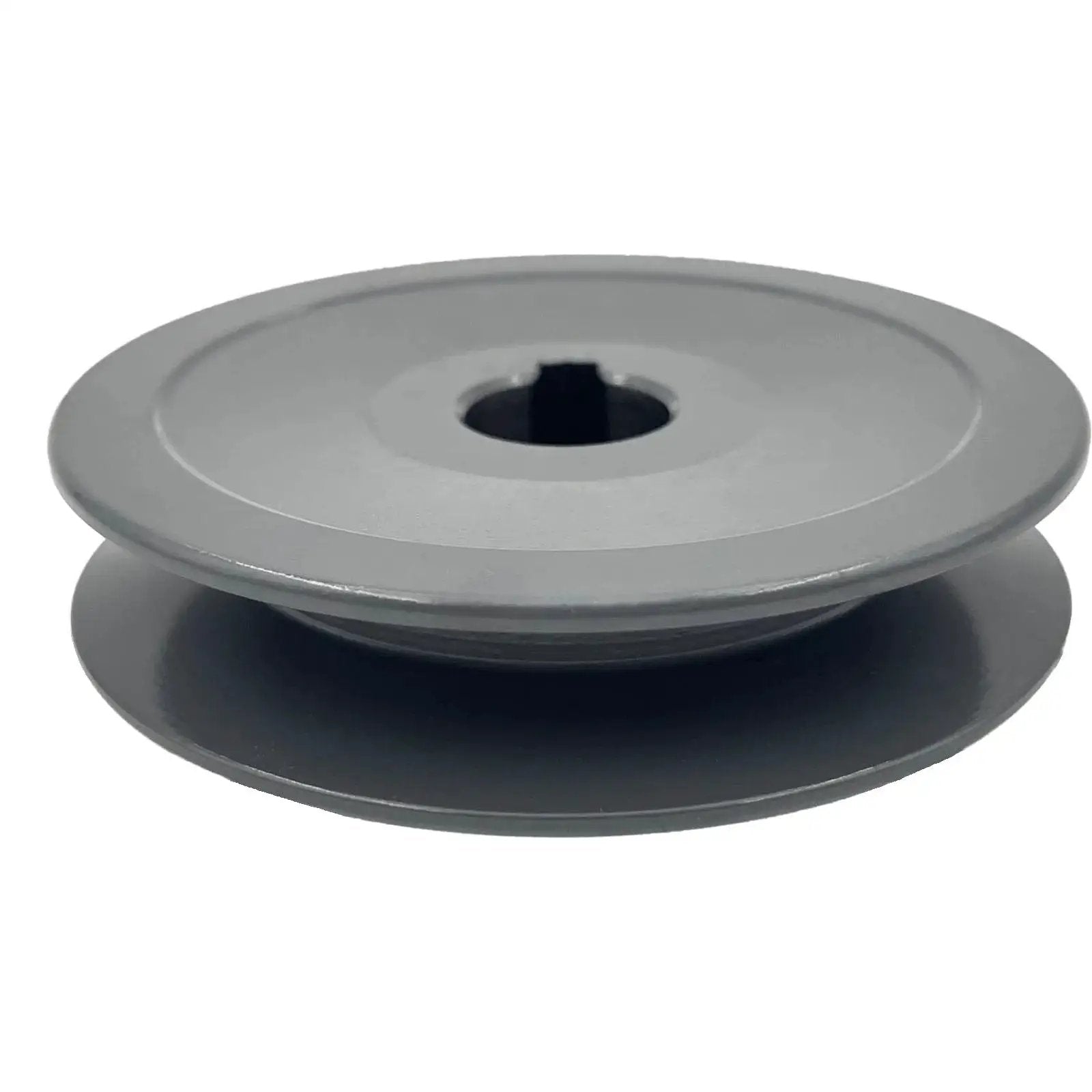 Side view of V Belt Pulley Three Inch Outer Diameter With Five Eighths Inch Bore Cast Iron Motor Pulley For 3L And 4L V Belts One Groove Standard Keyseat