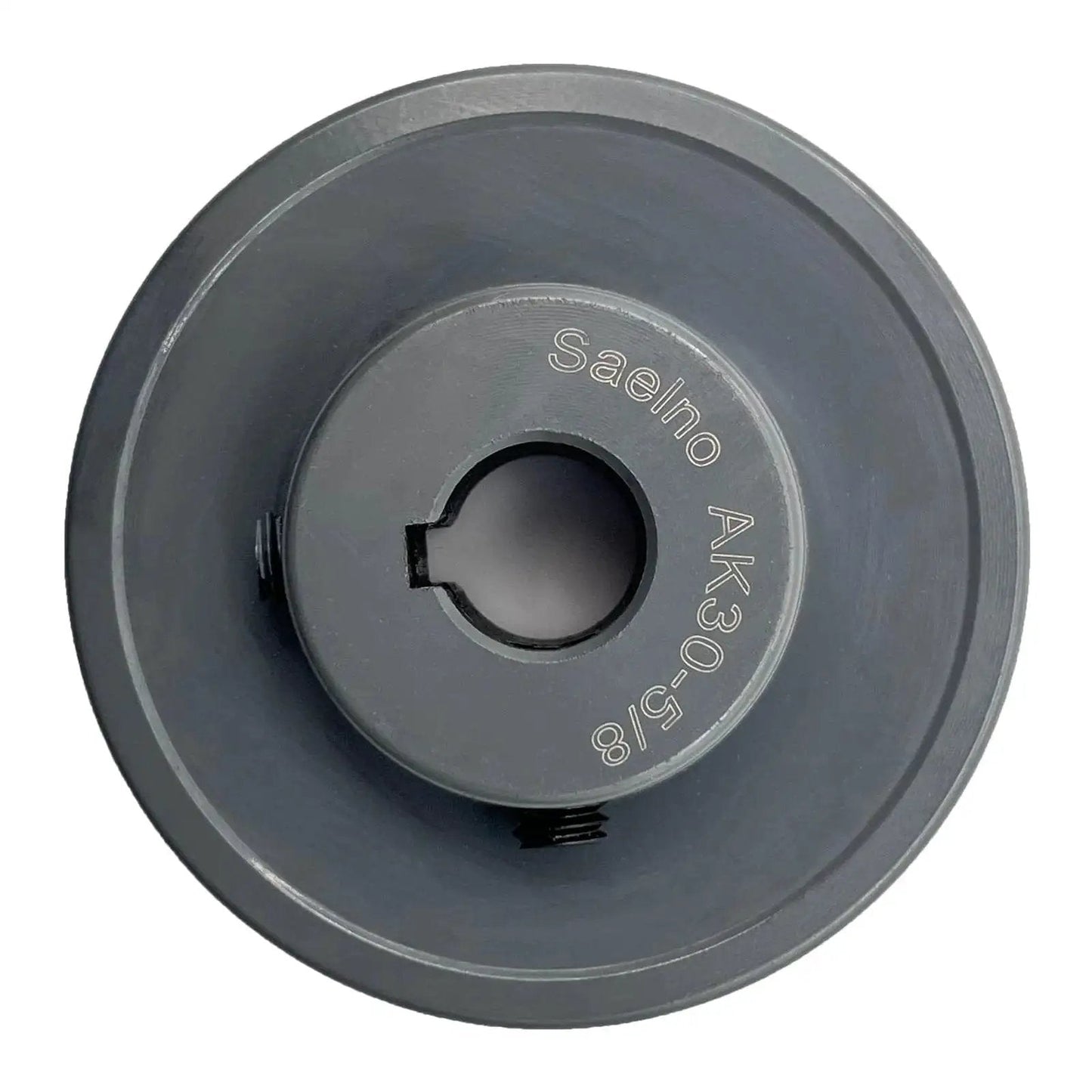 Front view of V Belt Pulley Three Inch Outer Diameter With Five Eighths Inch Bore Cast Iron Motor Pulley For 3L And 4L V Belts One Groove