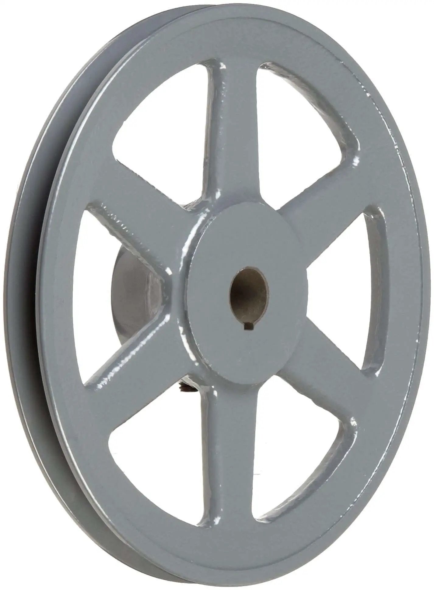 Bored-To-Size V-Belt Sheave For Classic V-Belt Drives, 5.45 In Outside Diameter, 0.5 In Bore, Single-Groove Cast Iron Housing