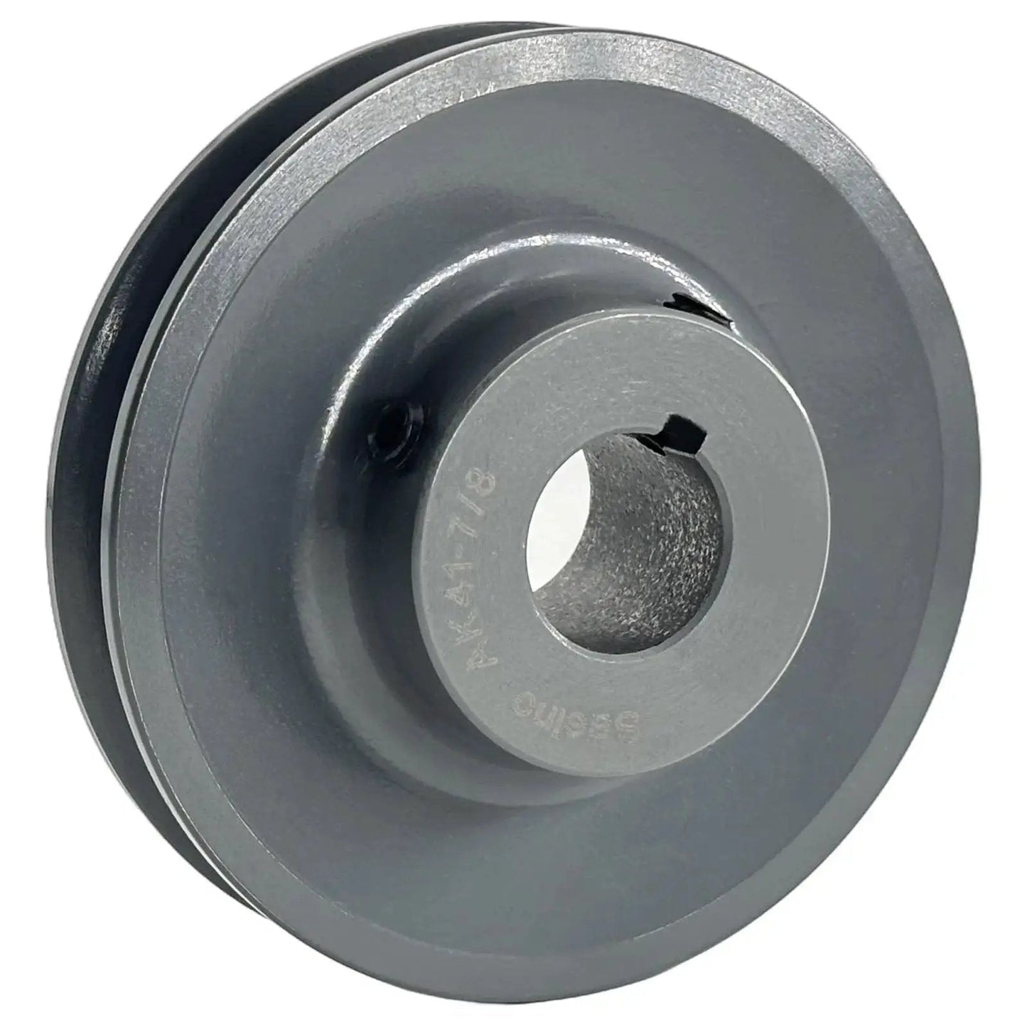7/8 Inch Bore V Belt Pulley With 3.95 Inch Outside Diameter One Groove Cast Iron Sheave For A AX 3L 4L V Belts Statically Balanced Rust Resistant Finish Standard Keyseat 3/16 X 3/32 For Industrial Drives AK4178 Pulley, gray cast iron finish.