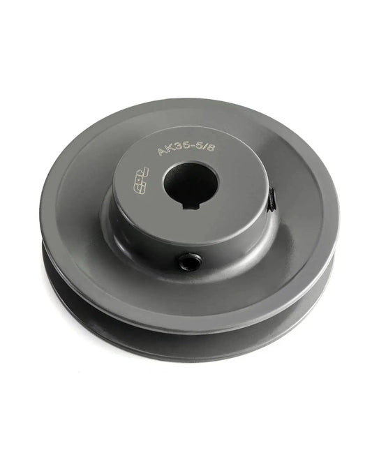 Heavy Duty Cast Iron V Belt Pulley By QWORK AK3558 3.55 Inch Outer Diameter Five Eighth Inch Bore Single Groove Web Sheave