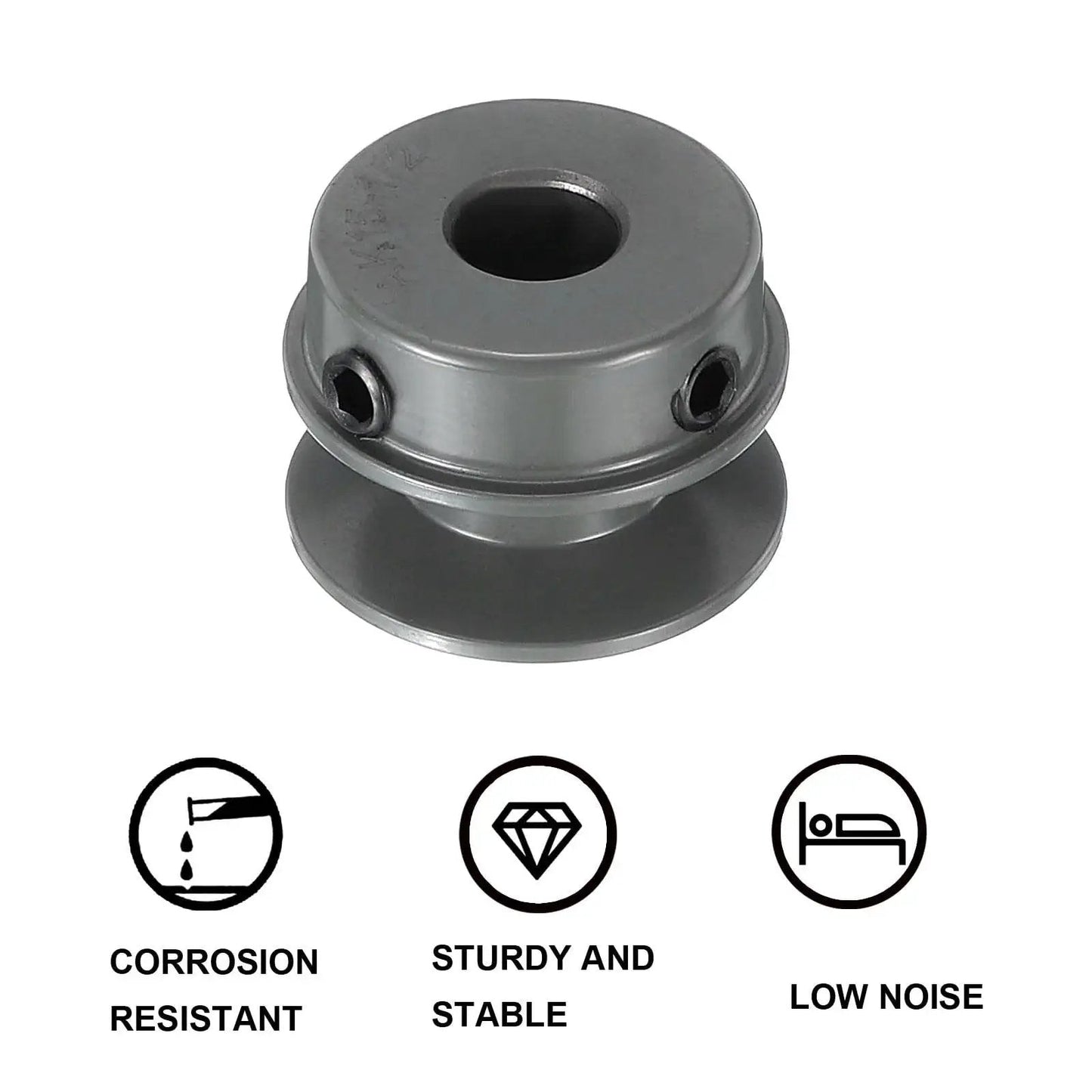 Cast Iron V Belt Sheave With 1/2 Inch Bore And 1.55 Inch Outer Diameter Single Groove For 4L And A Belts front view