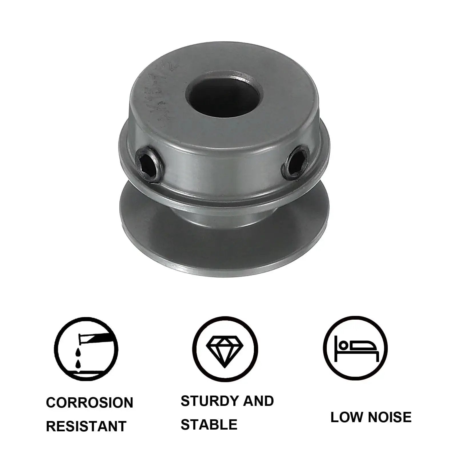 Cast Iron V Belt Sheave With 1/2 Inch Bore And 1.55 Inch Outer Diameter Single Groove For 4L And A Belts front view