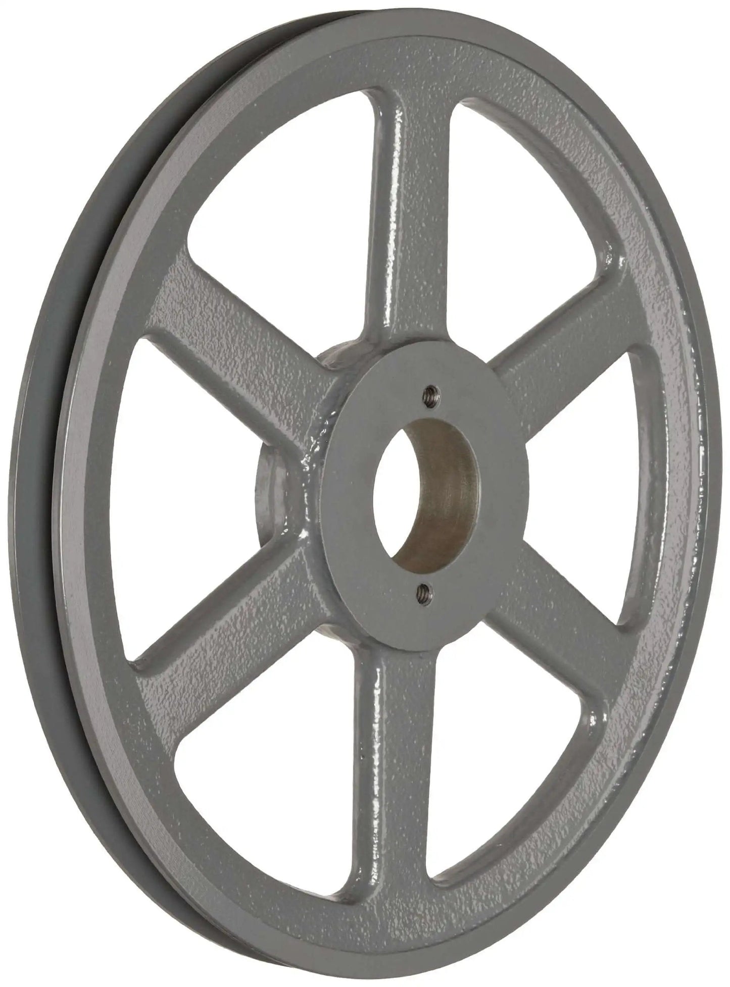 AK104 FHP QT Bushed V Belt Sheave For A Belt Section One Groove Cast Iron 10.25 Inch OD 2440 Max RPM side view