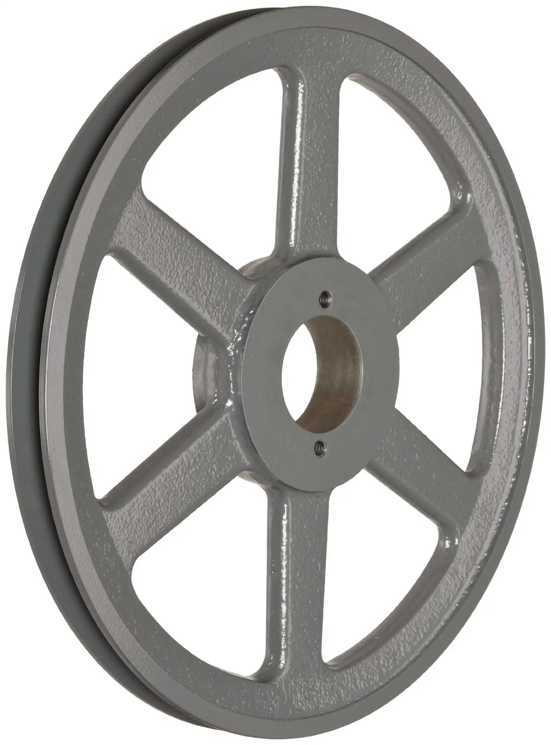 AK104 FHP QT Bushed V Belt Sheave For A Belt Section One Groove Cast Iron 10.25 Inch OD 2440 Max RPM side view