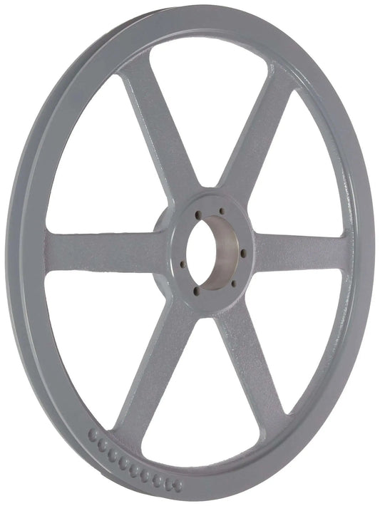Classic V Belt Sheave For B Belt Section One Groove Cast Iron Thirteen Point Nine Five Inch Outer Diameter SDS Bushing Required