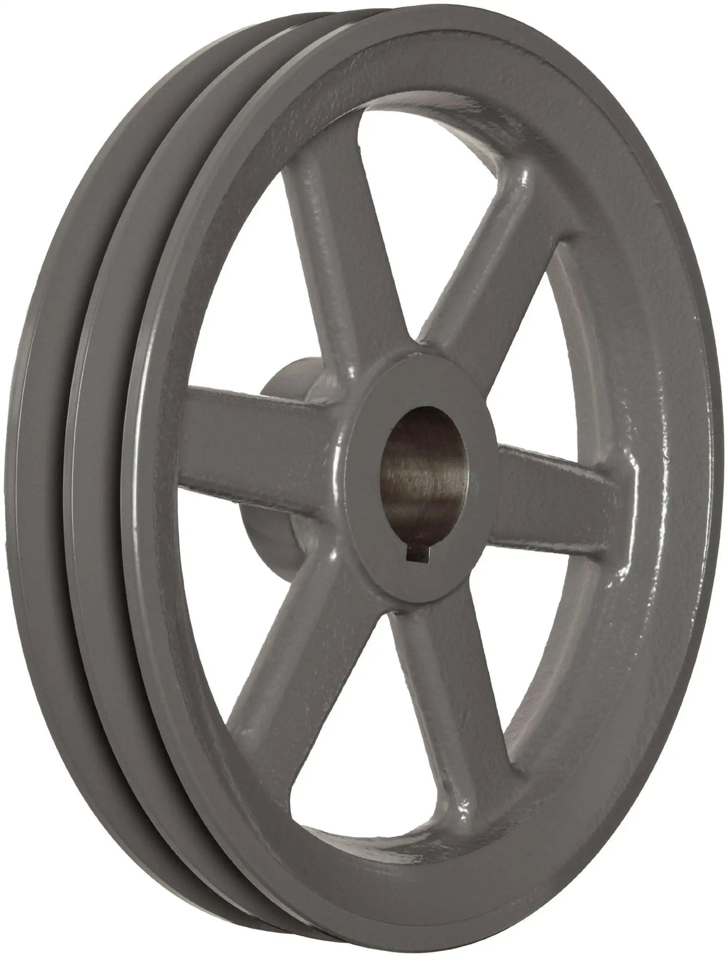 Bored-To-Size V Belt Sheave For Classical A Belt Drive System With Two Grooves And One Inch Bore Cast Iron Construction