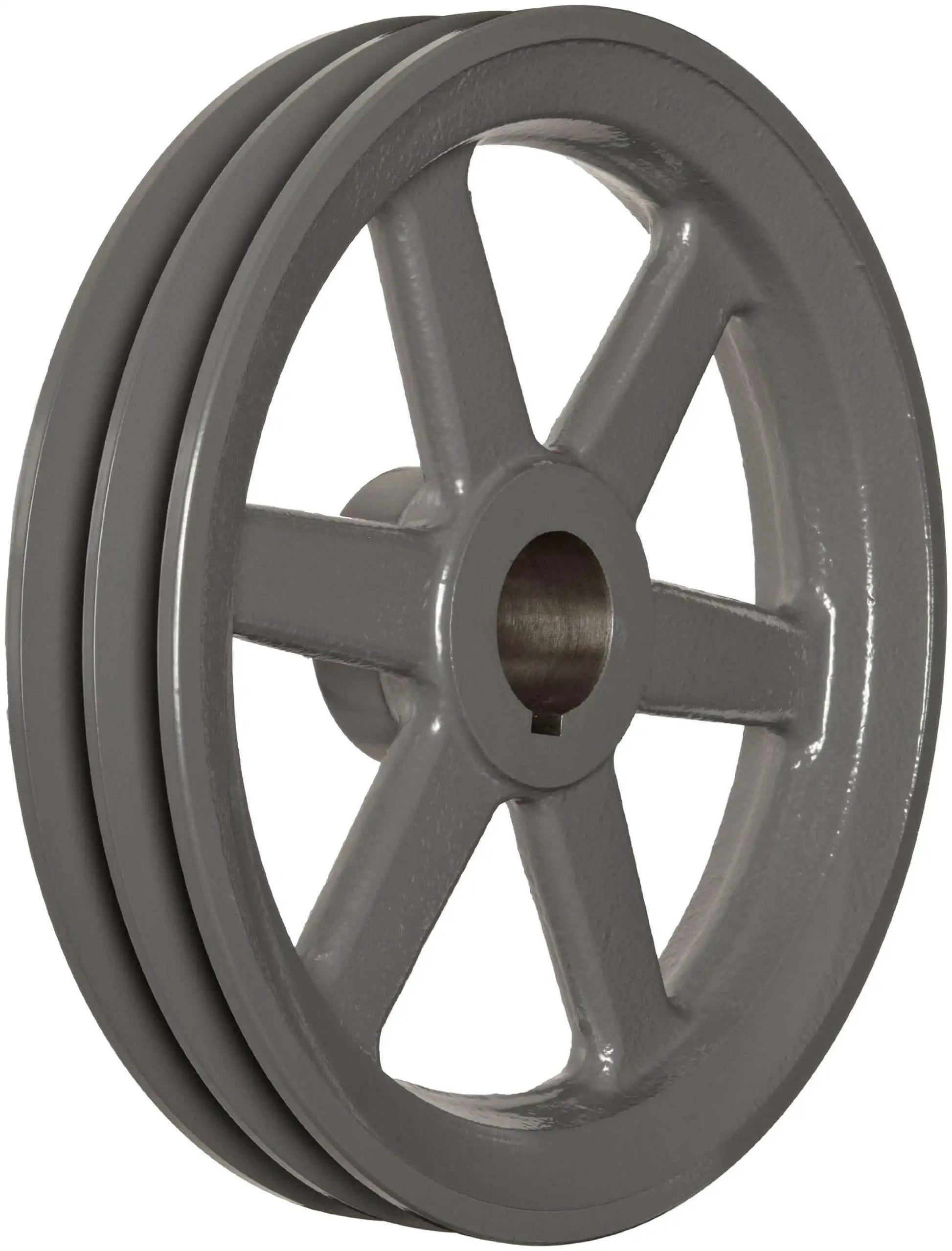 Bored-To-Size V Belt Sheave For Classical A Belt Drive System With Two Grooves And One Inch Bore Cast Iron Construction