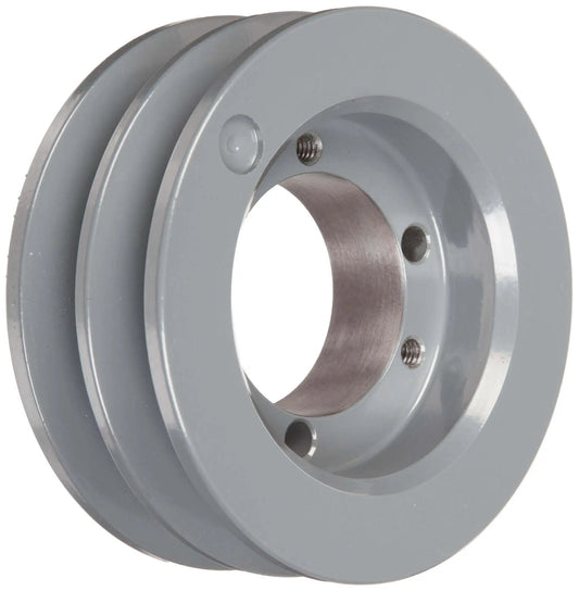 Classical V Belt Sheave for B Belt Section With Two Grooves Cast Iron 5.75 Inch OD SDS Bushing Required To Fit Industrial Drive Systems