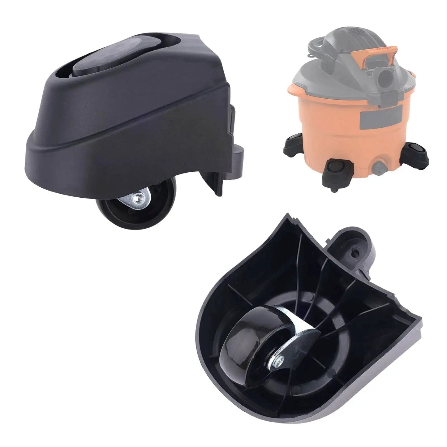 Two Piece Foot Caster Wheel Kit For 6 Gallon And 16 Gallon Wet Dry Vacuum Cleaners Including 12388 And 12293 Casters