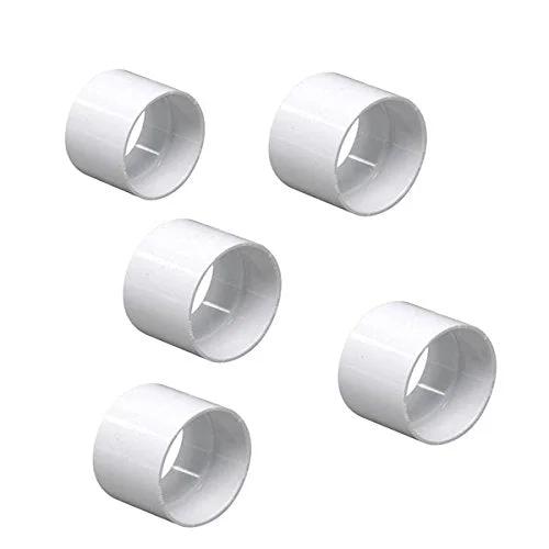 Central Vacuum Replacement Part Stop Coupler Fitting 5 Pack For Plastiflex And Electrolux Vac Models Compare To SV8062, five white plastic couplers.