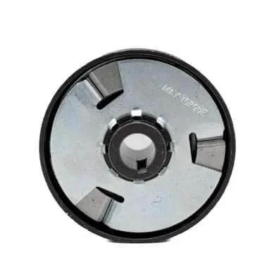 Front view of 12T, 3/4" Bore, Max Torque Centrifugal Clutch, #35 showing internal components and bore opening