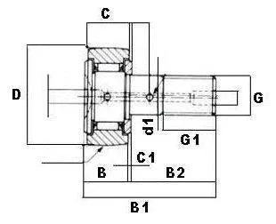 CF20 52mm Cam Follower Needle Roller Bearing
