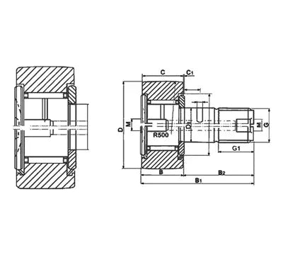 CF30-2 90mm Cam Follower Needle Roller Bearing