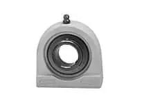 1/2 in Kanigen white tapped set screw block single row ball bearing for 0.500 in shaft pillow block replacement front view
