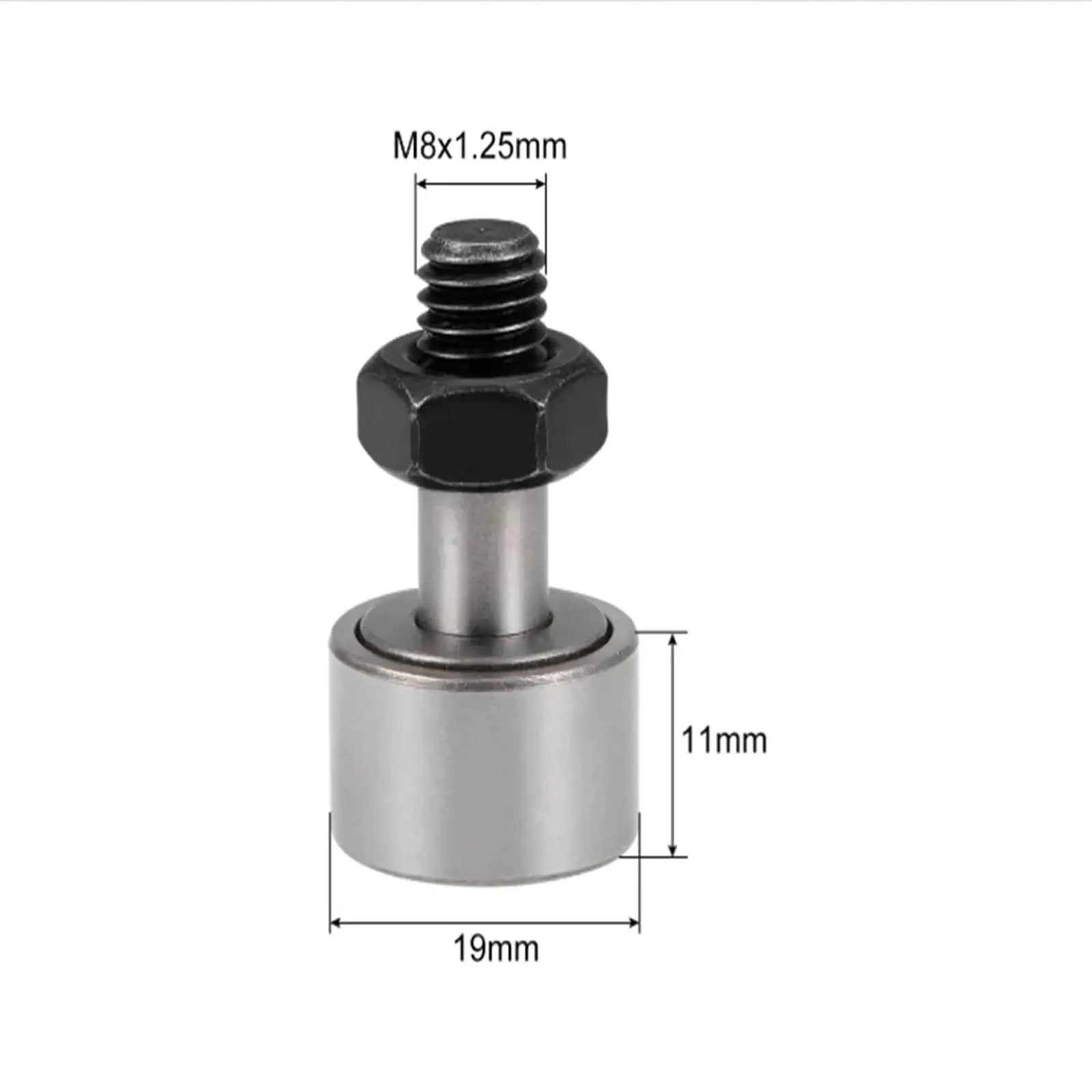 2pcs CF8 KR19 Cam Follower Needle Roller Bearing With M8x1.25mm Male Thread 19mm Roller Diameter 10mm Roller Width Stud Type