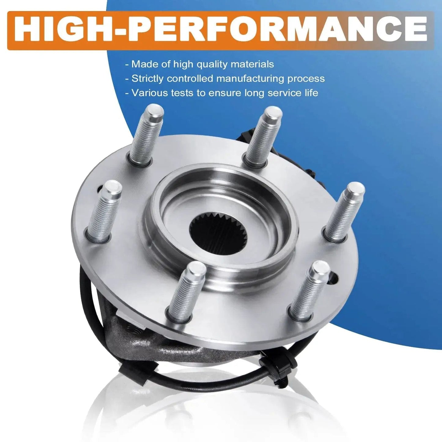 Front Wheel Hub Bearing Assembly With ABS Sensor For 2002 2009 Chevy Trailblazer 2003 2006 SSR 2002 2009 GMC Envoy 2003 2008 Isuzu Ascender 6 Lug Front Hub Replacement Built With Bearing Steel And ABS Sensor