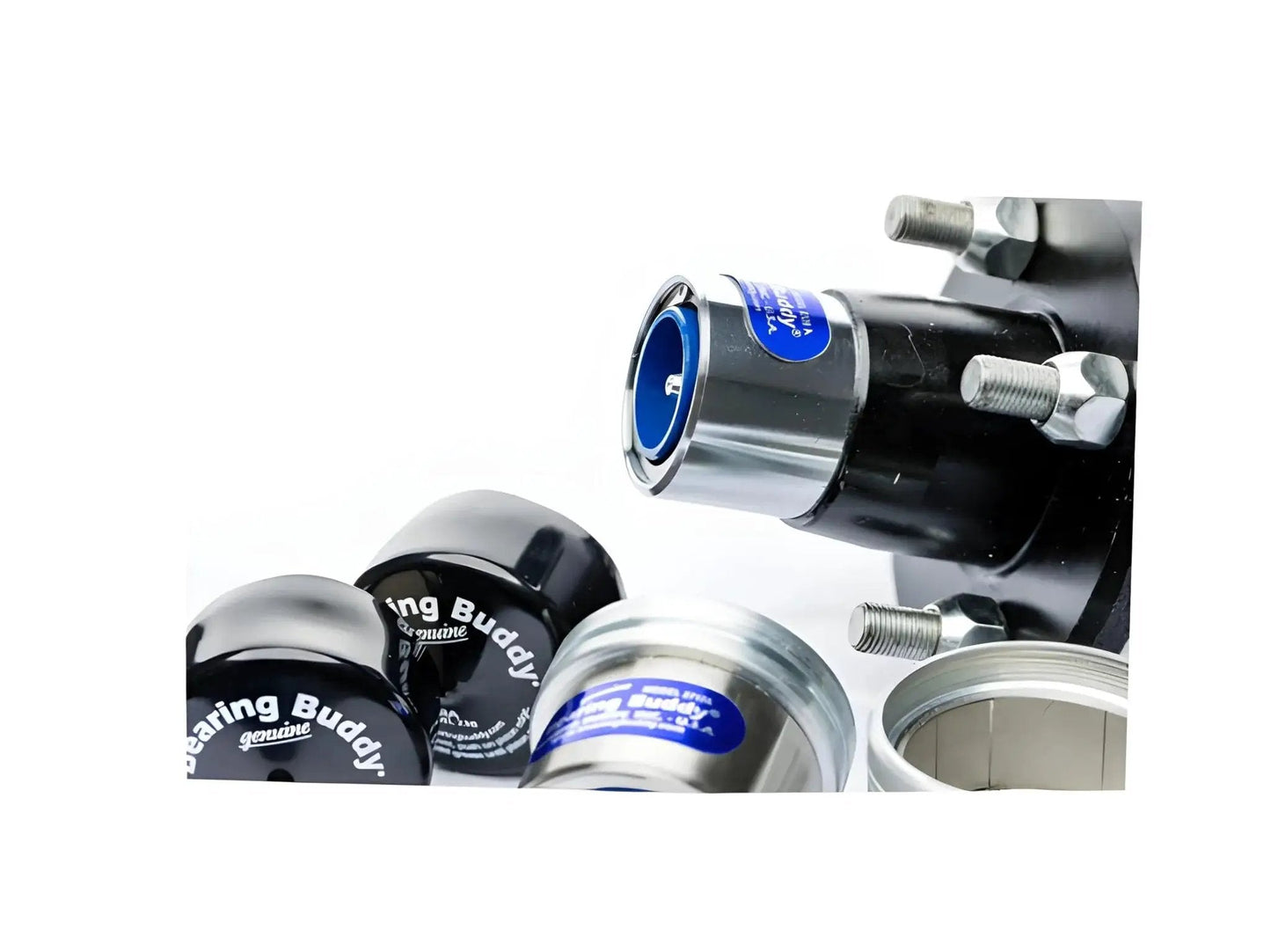 USA Made Chrome Plated Bearing Protector With 23B Bra And Blue Grease Indicator For Hubs With Two Point Three Two Eight Inch Inside Diameter