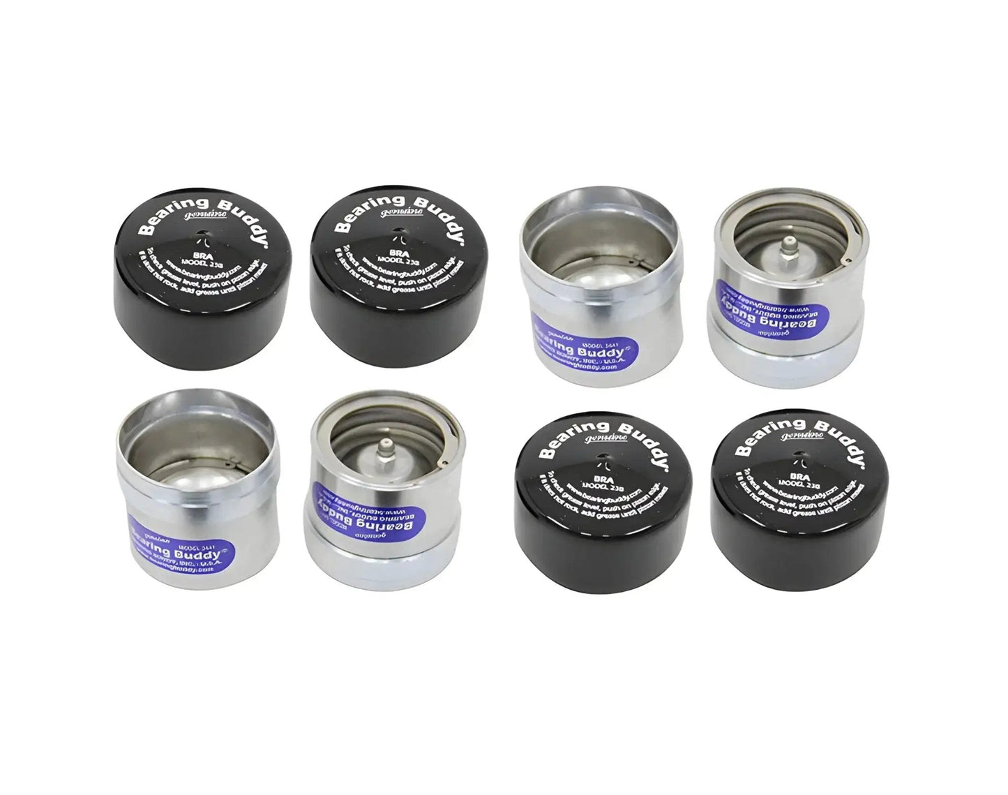 Pro Grade Trailer Hub Protection with Chrome Plated Bearing Protectors and 23B Bra USA Made 2 Pairs Dust Cap Replacement