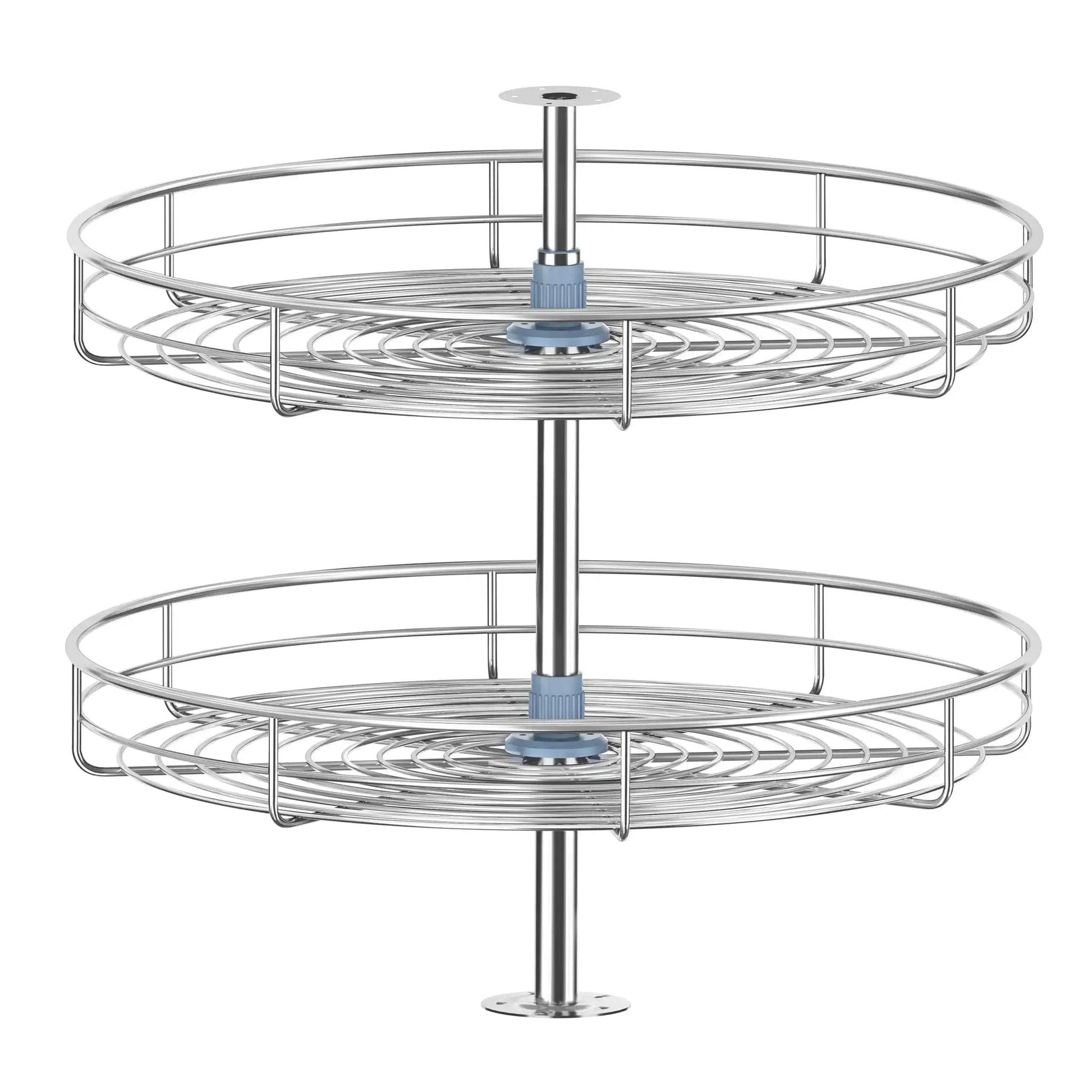 Chrome 24 Inch Corner Cabinet Lazy Susan Full Circle Rotating Rack Replacement Shelves For Corner Base Kitchen Cabinet Organization