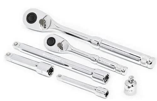Chrome ratchets and extensions from 180 Piece Professional Tool Set in Tool Storage Case - CTK180