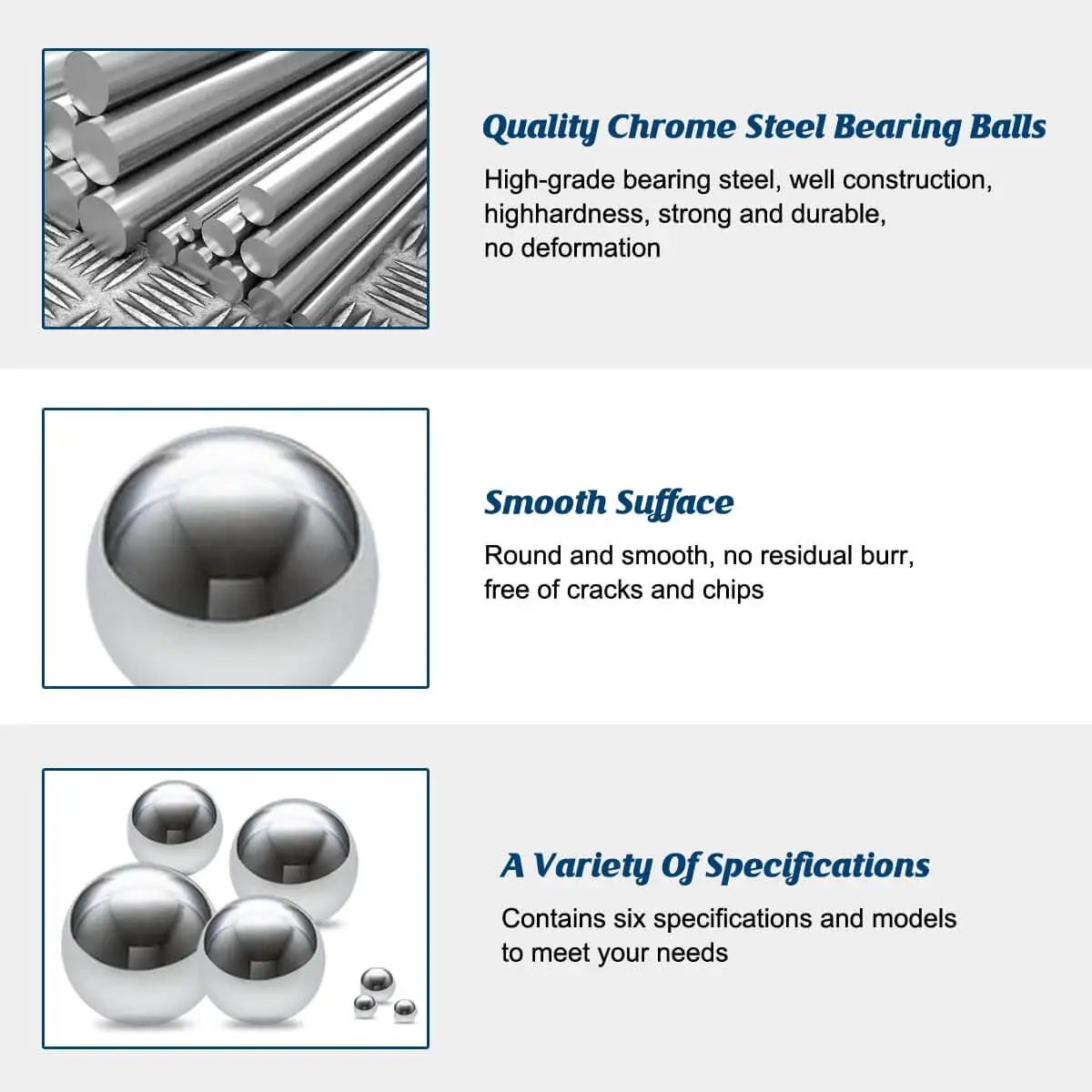 Image showing 100 Piece G25 Precision Chrome Steel Bearing Balls Hardened And Mirror Polished One Quarter Inch 6 35 Millimeter For Bearings Industrial And DIY Projects Ideal For Precision Machinery Robotic Assemblies Model Making