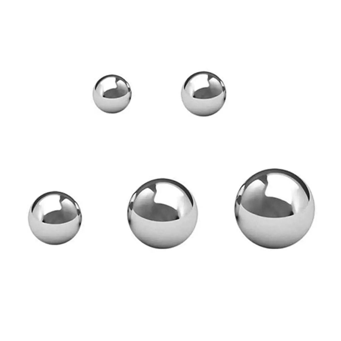 Assorted Bicycle Bearing Balls Chrome Steel One Eighth Inch Five Thirty Second Inch Three Sixteenth Inch Seven Thirty Second Inch One Quarter Inch 500 Count Replacement Set For Hubs And Bearings With Anti Rust Oil Finish G25 Quality, five sizes visible