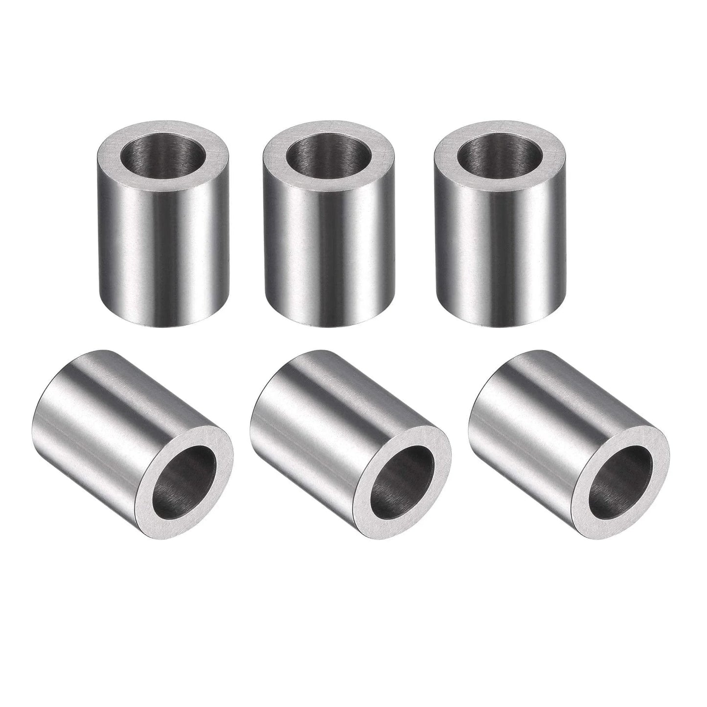 Chrome Steel Oilless Sleeve Bearings 5mmx8mmx10mm Bushing Set of 6, high load wear resistant for CNC machinery and robotics applications.