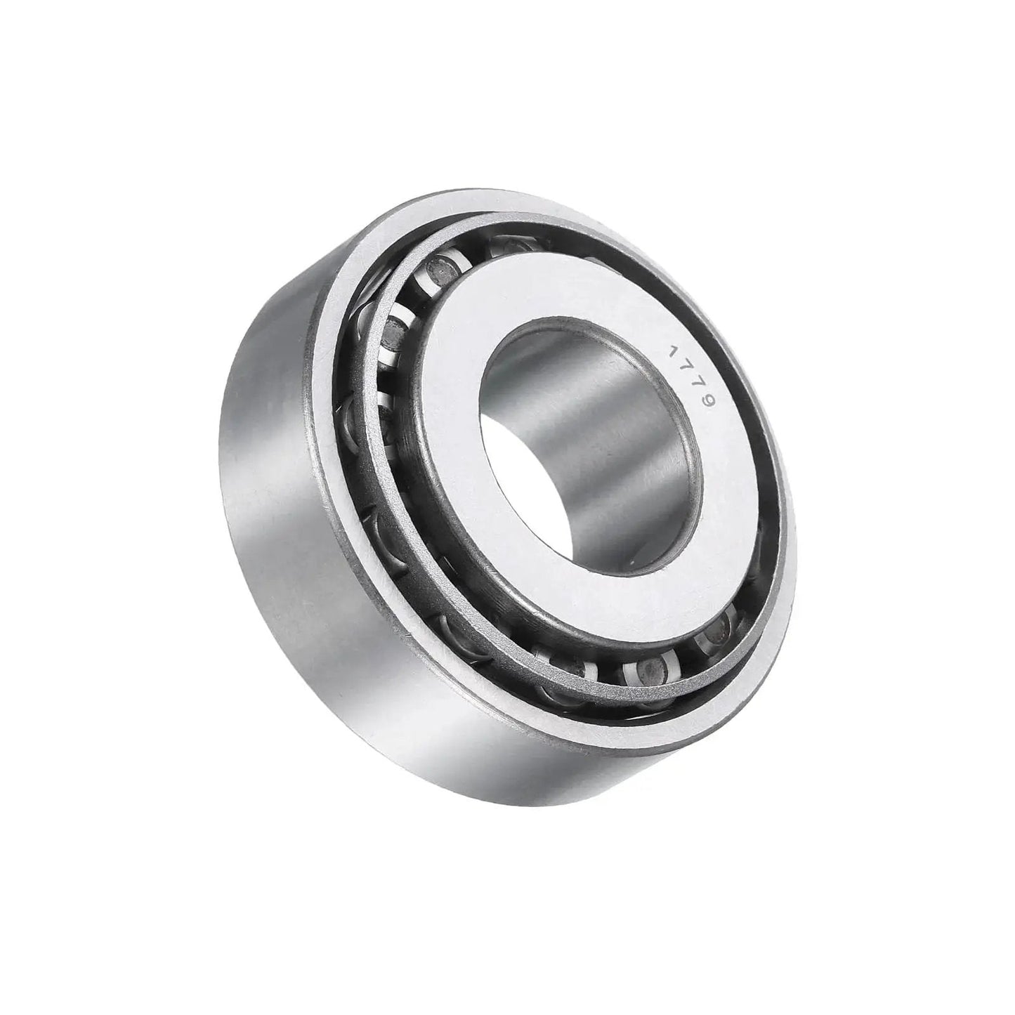 High load chrome steel tapered roller bearing cone and cup set provides reliable, smooth operation, side view.