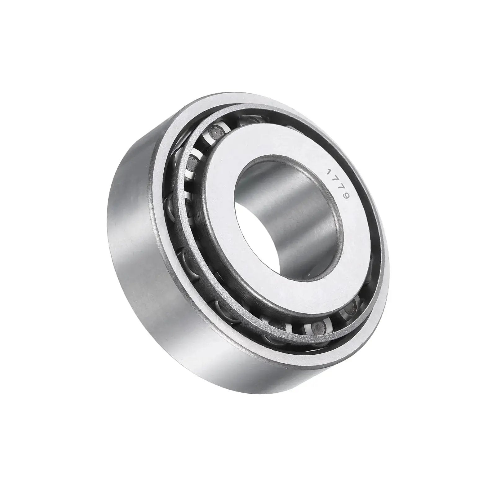 High load chrome steel tapered roller bearing cone and cup set provides reliable, smooth operation, side view.