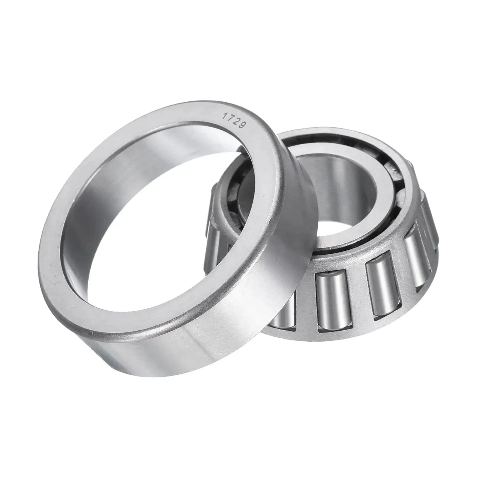 High load chrome steel tapered roller bearing cone and cup set provides reliable, smooth operation for heavy duty automotive and industrial use