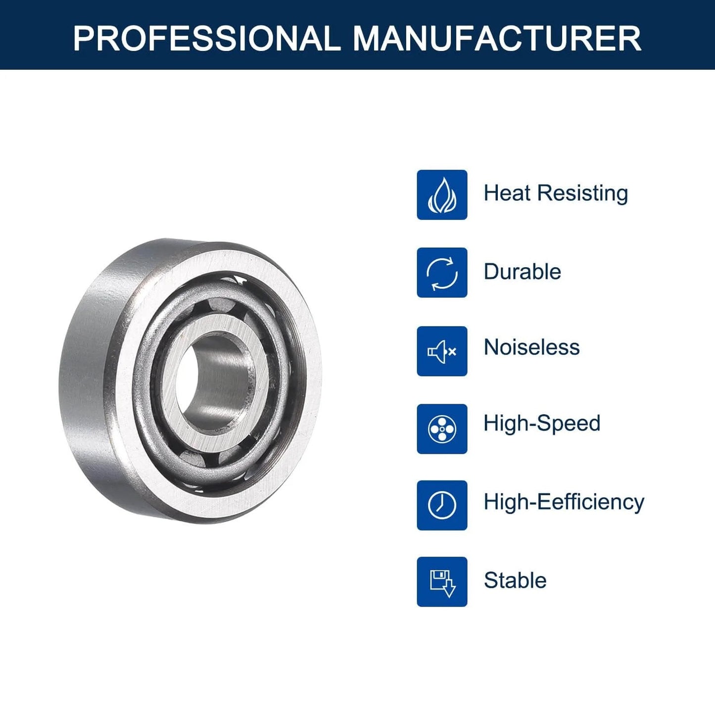 Side view of 2 Pack 30200 Tapered Roller Bearing Cone and Cup Set, 10mm Bore 30mm OD 12mm Cup Width, Chrome Steel Wheel Bearings, ABEC-3