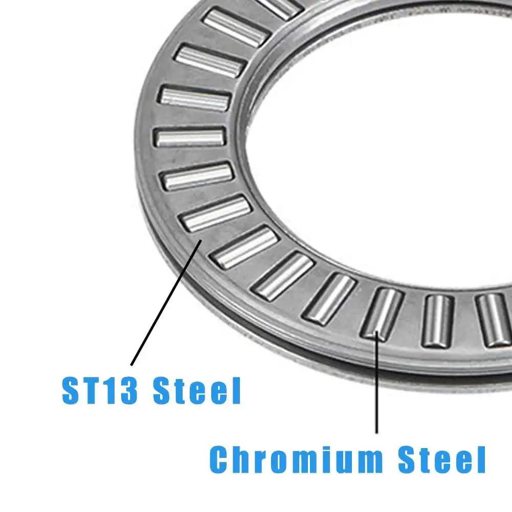 Close-up of Four Pack Thrust Needle Roller Bearing Set NTA1625 with TRA1625 washers, highlighting chromium steel material.