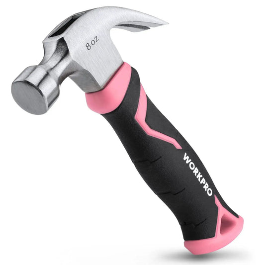 8 Oz Claw Hammer With Fiberglass Handle For Easy DIY Projects, Forged Hardened Steel Head For Precise Nailing, Lightweight Yet Durable All Purpose Hammer