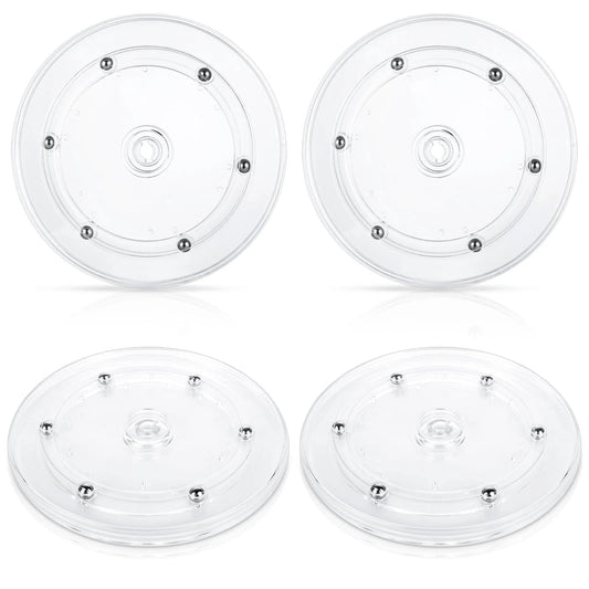 4 Pack 6 Inch Lazy Susan Turntables Set Acrylic With Ball Bearing Rotating Trays And Swivel Bases Clear Transparent Kitchen Countertop Pantry Cabinet Organizer For Spices Condiments Makeup And Small Items Perfect For Organizing Cabinets Drawers And