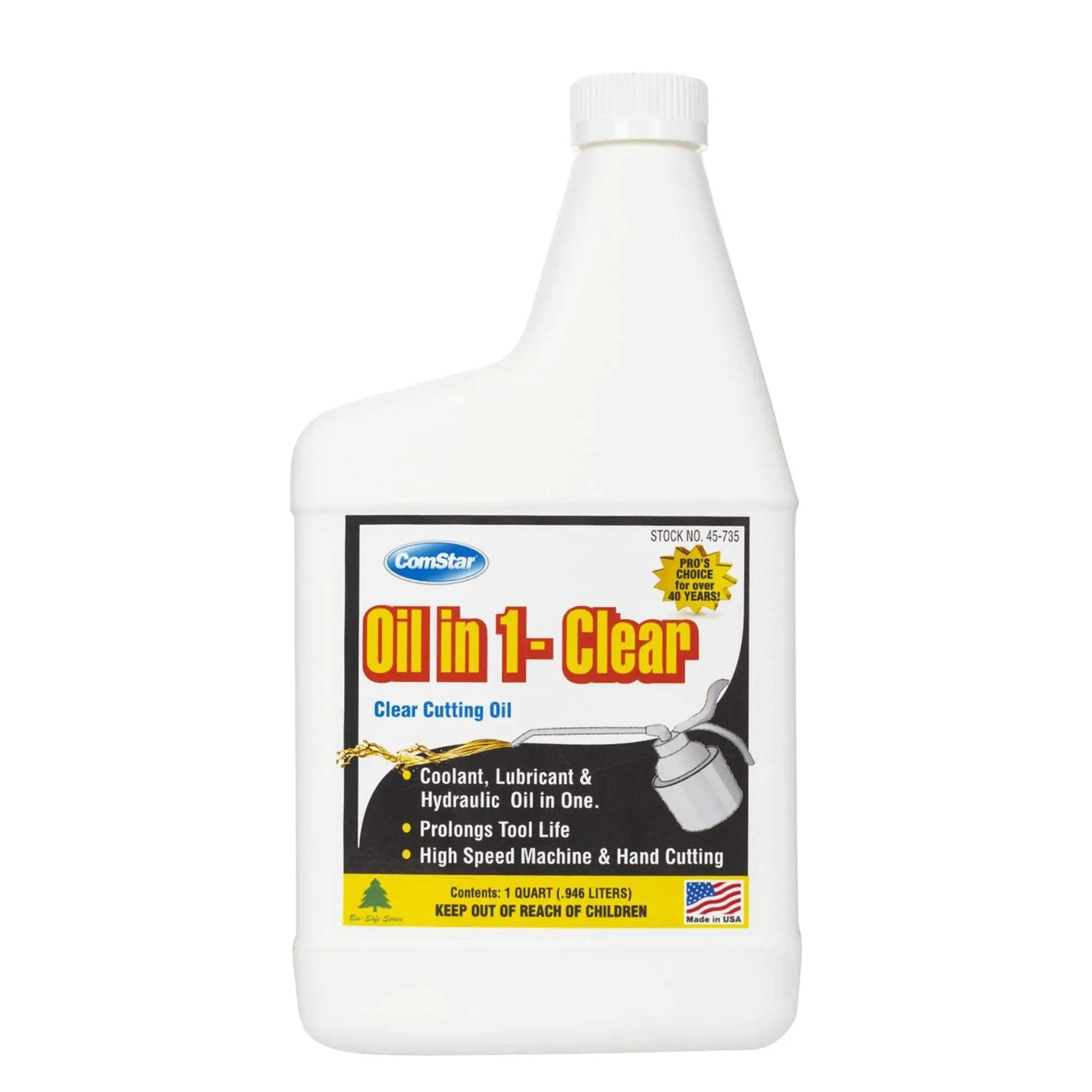 All Purpose Clear Cutting Oil For High Speed Machines And Hand Threading In 1 Quart, Pro Grade ComStar bottle