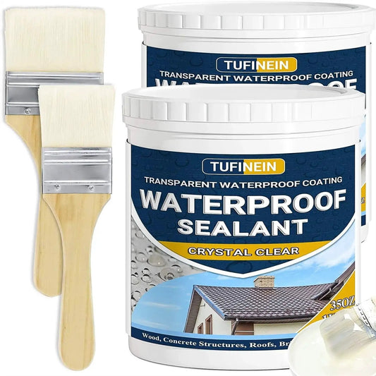 70Oz Clear Waterproof Sealant For Indoor And Outdoor Use Water Based Transparent Coating buckets with brushes