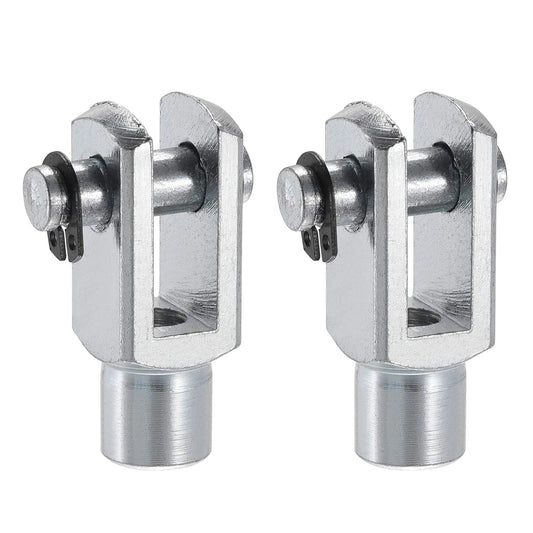 Air Cylinder Rod Clevis End 33mm Length M6x1 Female Thread Y Connector 2pcs, showing alloy body and connector details