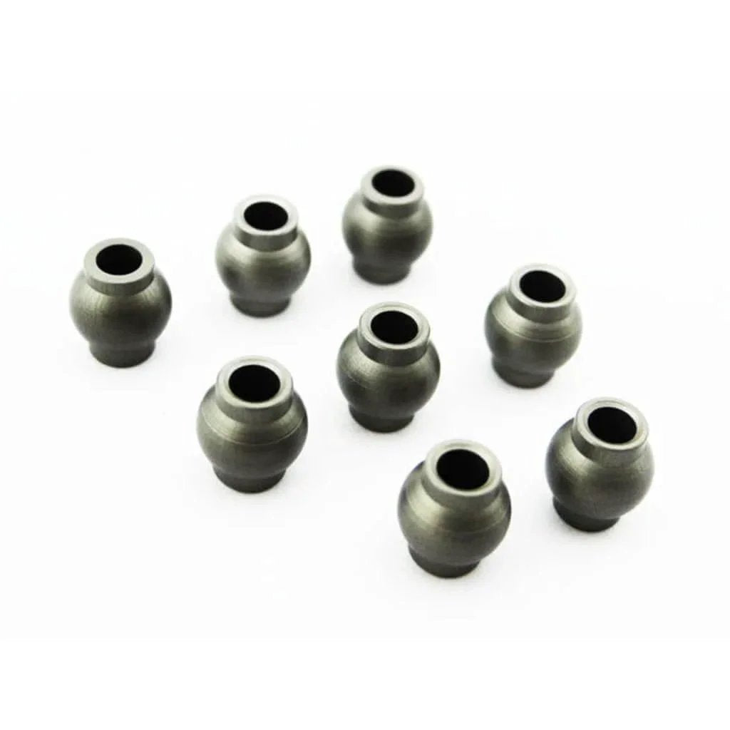 Hot Racing YEX160H Hard Anodized Aluminum 6.8mm Pivot Balls - Yeti XL, 8 pieces on white background