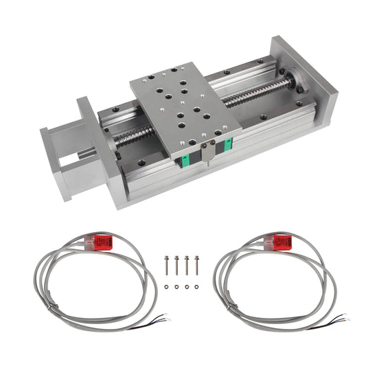 300mm/11.81" Stroke CNC Linear Stage Motion Actuator X/Y/Z Axis Cross Sliding Table Double Linear Slide Rail Guide 1605 Ballscrew
